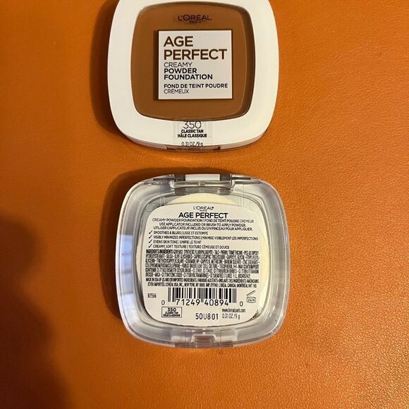 2 PACK L'Oreal Paris Age PerfectโCreamy Powder Foundation Compact Classic Tan - Picture 8 of 9